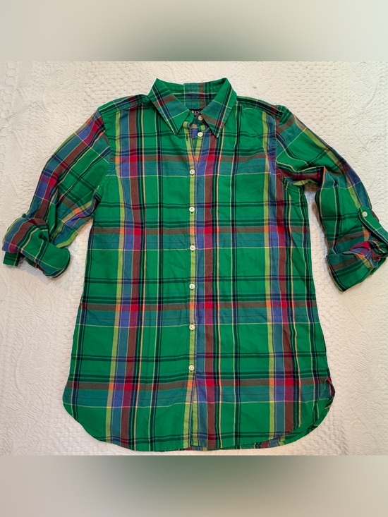 Polo Ralph Lauren Tops - Polo Ralph Lauren Green Plaid Long Sleeve Button Down Shirt Women’s Size Small S